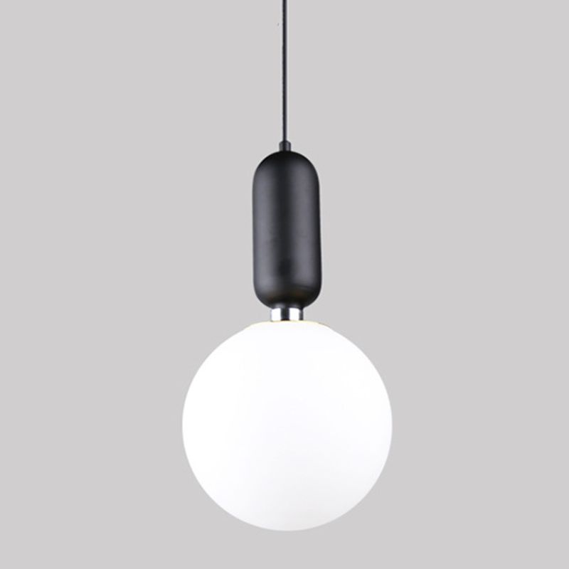 1 Light Spherical Hanging Ceiling Light Modern Style Glass Hanging Lamp Kit