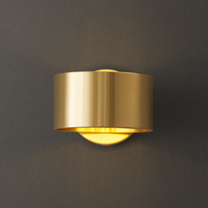Solid Brass Drum 1 - Light Wall Sconce in Black / Gold Finish Wall Mounted Fixture
