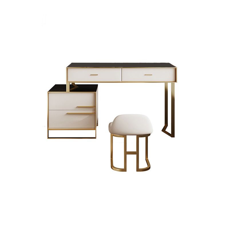 Luxurious Metal Make-up Vanity 4 Solid Wood Drawers Dressing Table
