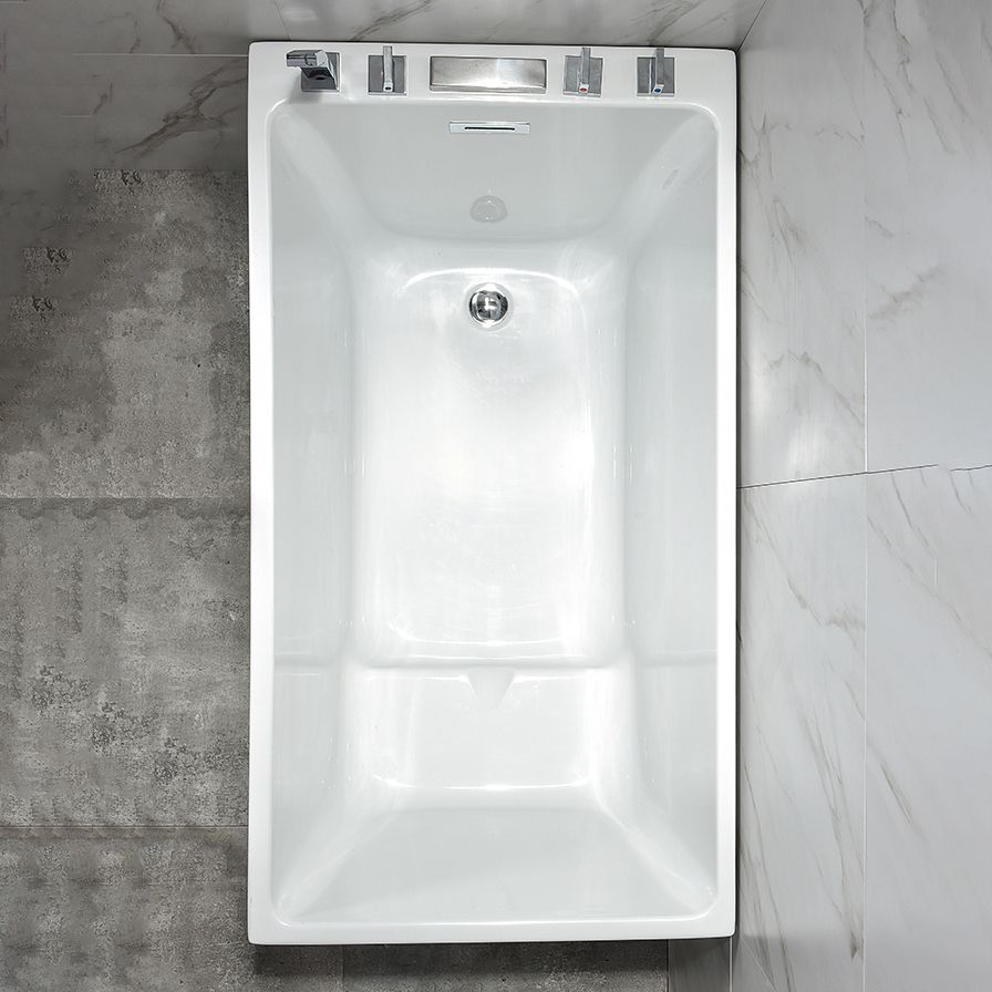 Back to Wall Bathtub Antique Finish Soaking Rectangular Modern Tub