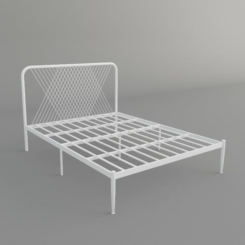 Minimalist Iron Open-Frame Bed Luxurious Metallic Princess Bed Frame