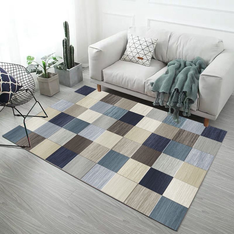 Rapis imprimé bleu paisley Polyester Tacent Tapis Tapis résistant aux taches pour le salon
