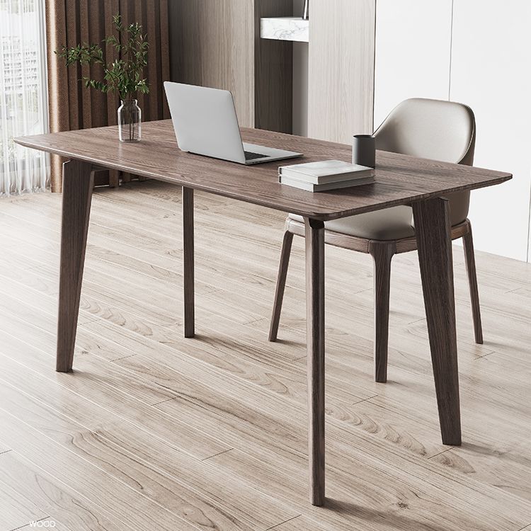 Rechthoek Casual eettafel Bruine toon vaste tafel met Ashwood massief hout