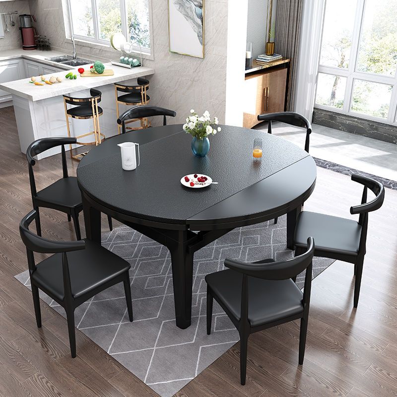 Modern Stone Scalable Dining Table Wood Base for Dining Room