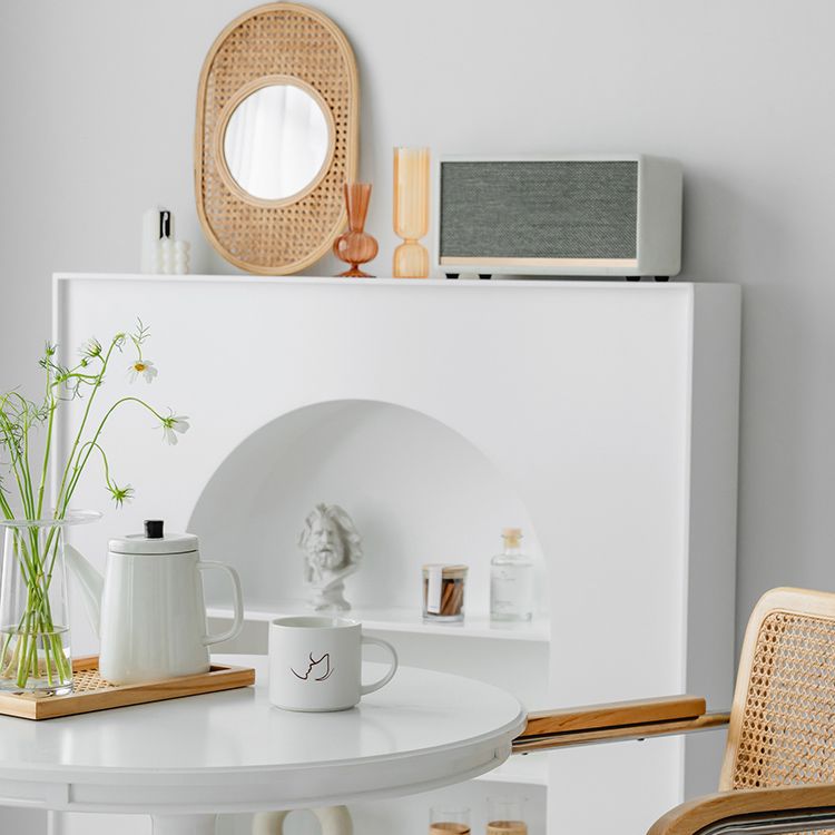 Contemporary 3 Shelves Accent Chest White 7.87-Inch D Cabinet