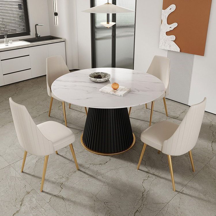 Traditional Luxury Dining Table Round Sintered Stone Table for Home