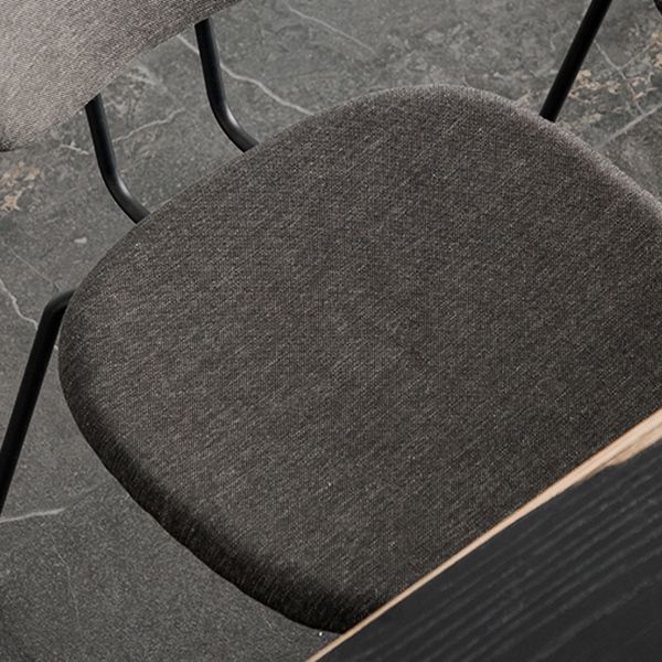 Industrial Style Linen Fabric Dining Chair Open Back Dining Side Armless Chair