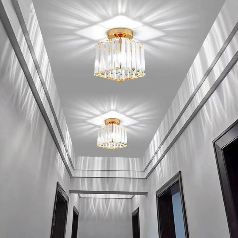 Nordic Crystal Ceiling Light Simple Flush Mount Light Fixture for Bedroom
