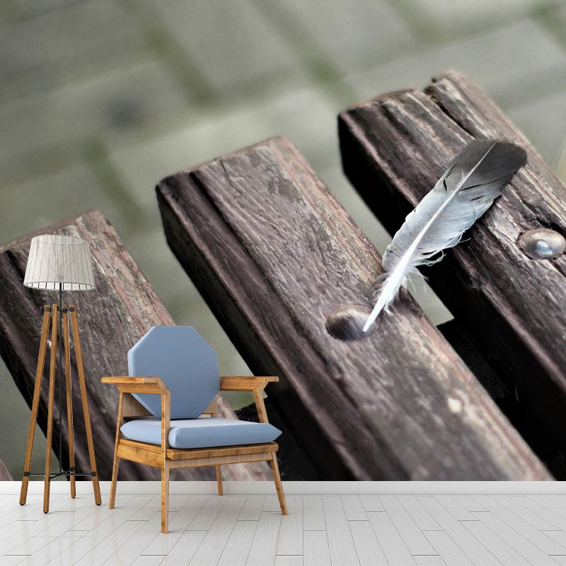 Horizontal Photography Bird Feather Mural Eco-friendly Decorative Wallpaper for Home