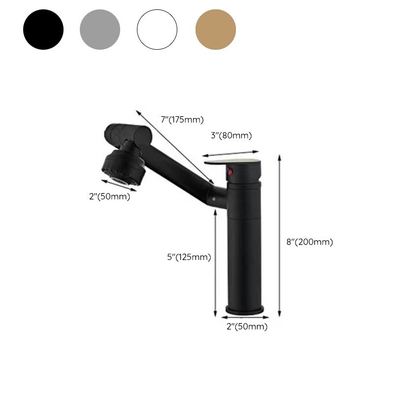 Vessel Sink Faucet Glam Style Single Lever Handle Faucet for Bathroom