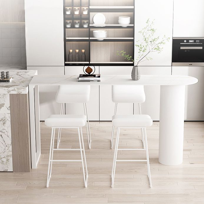 Modern Style 1/2/3/5 Pieces Sintered Stone Pub Table Set Fixed Table Counter Table