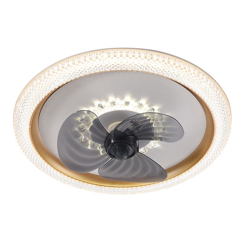 3-Blade Ceiling Fan Children Polish Finish LED Fan with Light for Foyer