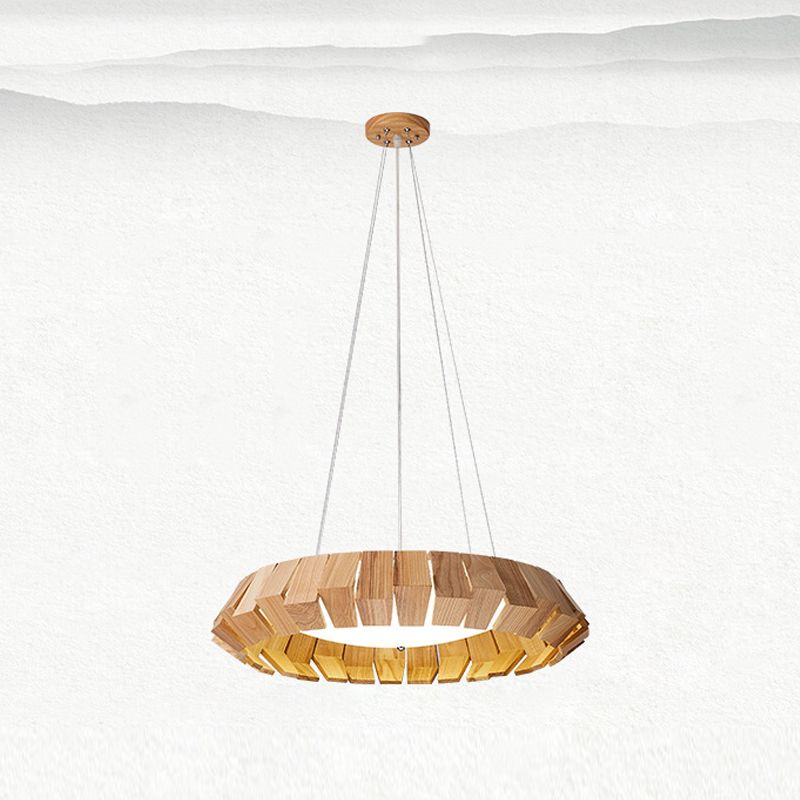 Contemporary Wooden Hanging Light Household Pendent Lighting Fixture for Living Room