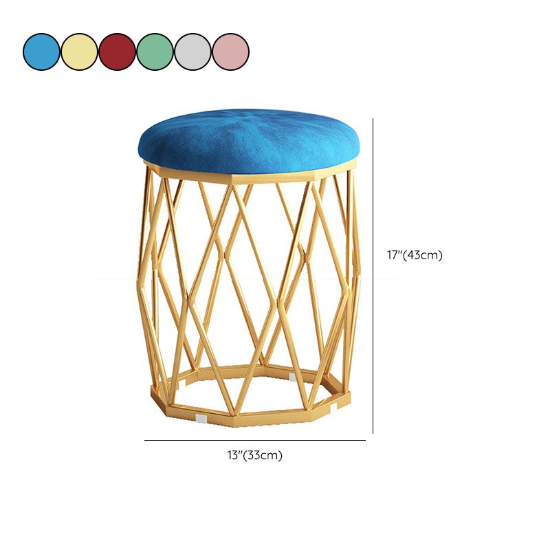 Solid Color Flannel Standard Stool Modern Style Simple Round Cushion Stool
