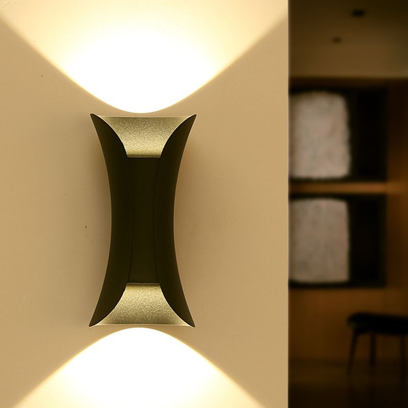 Aluminum Curved Wall Mounted Light Fixture Modern Style 2-Lights Sconce Lights