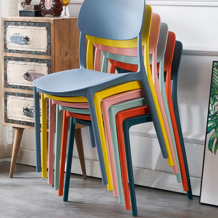 Plastic Side Chair Contemporary Multicolor Open Back Side Chair for Dining Room