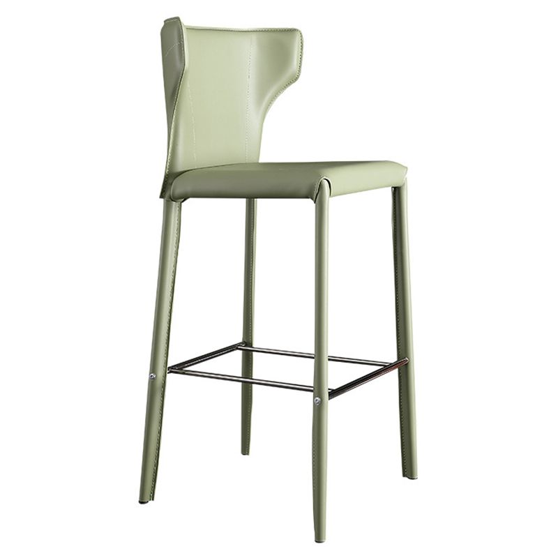 Glam Leather Counter Height Stools Low Back Bar Stools for Indoor