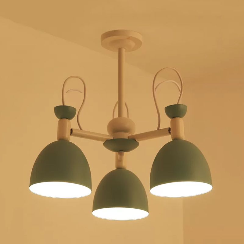 Omgekeerde beker dinette kroonluchter ijzer 3/6 kops macaron plafond suspensielamp in blauw en wit