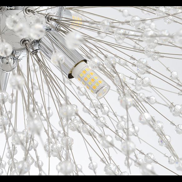 Crystal Dandelion lampadario in stile moderno Multi lampadina lampada sospesa per camera da pranzo camera da letto
