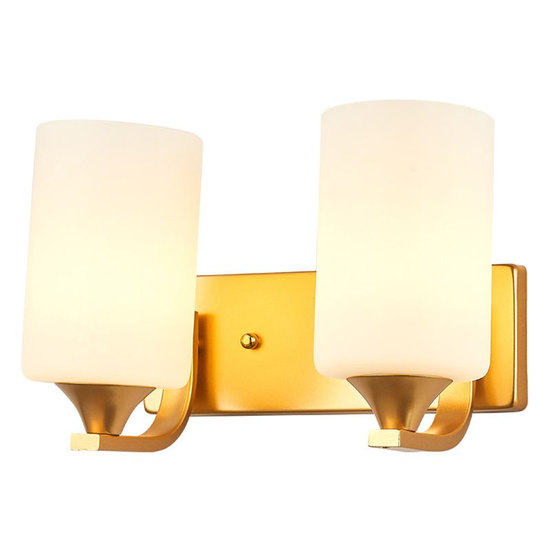Modern Vanity Lighting Metal Wall Light Fixture in Gold for Bathroom