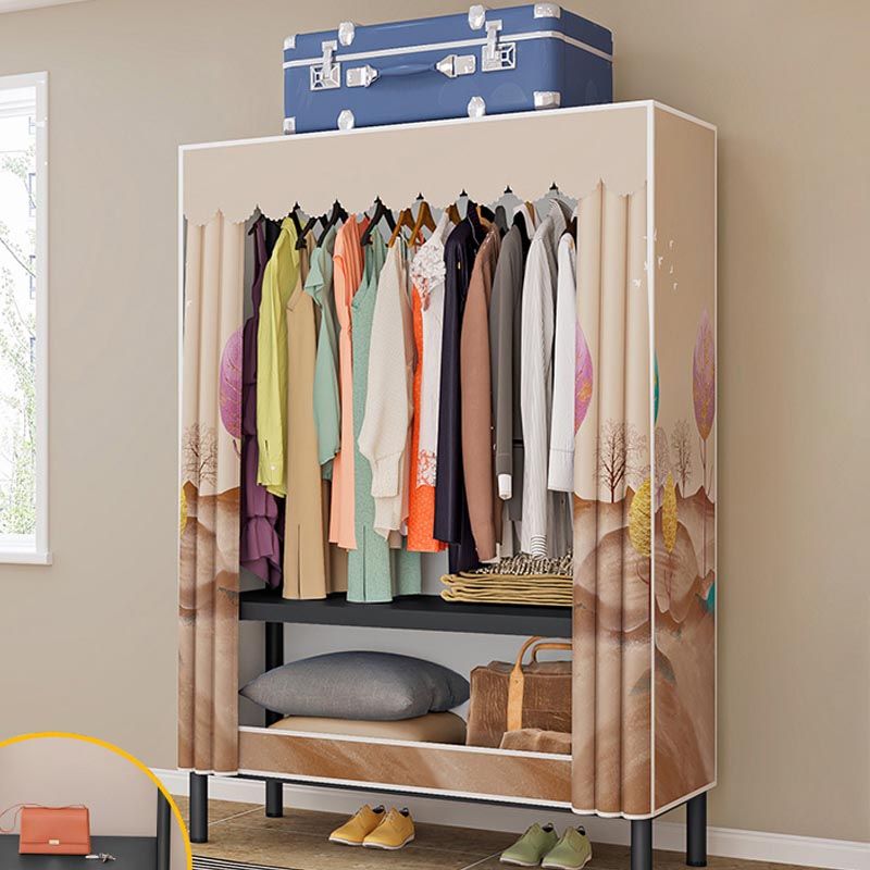 Contemporary Style Wardrobe Armoire Steel Wardrobe Closet with Legs