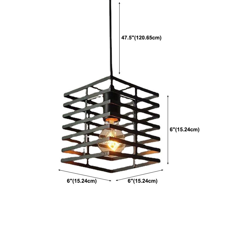 Simple Cage Hanging Island Light Industrial Hanging Lighting Fixture for Dining Room