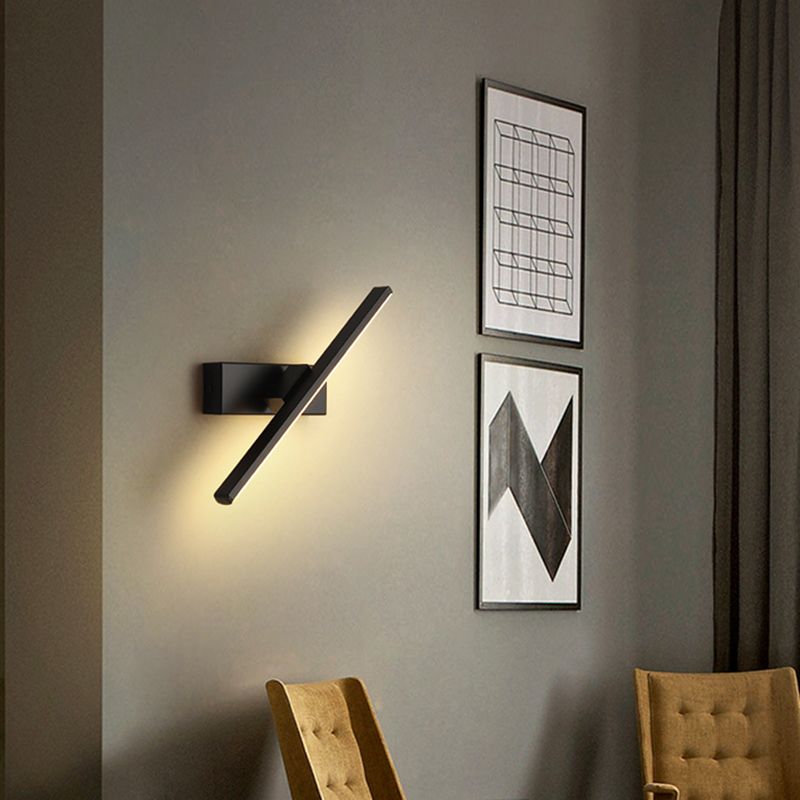 Nordic Aluminum Wall Light Linear Rotatable LED Wall Sconce for Living Room