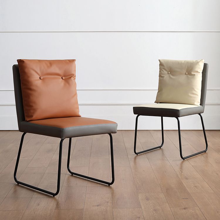 Contemporary Metal Dining Room Chairs Upholstered Dining Armless chairs for Home Use