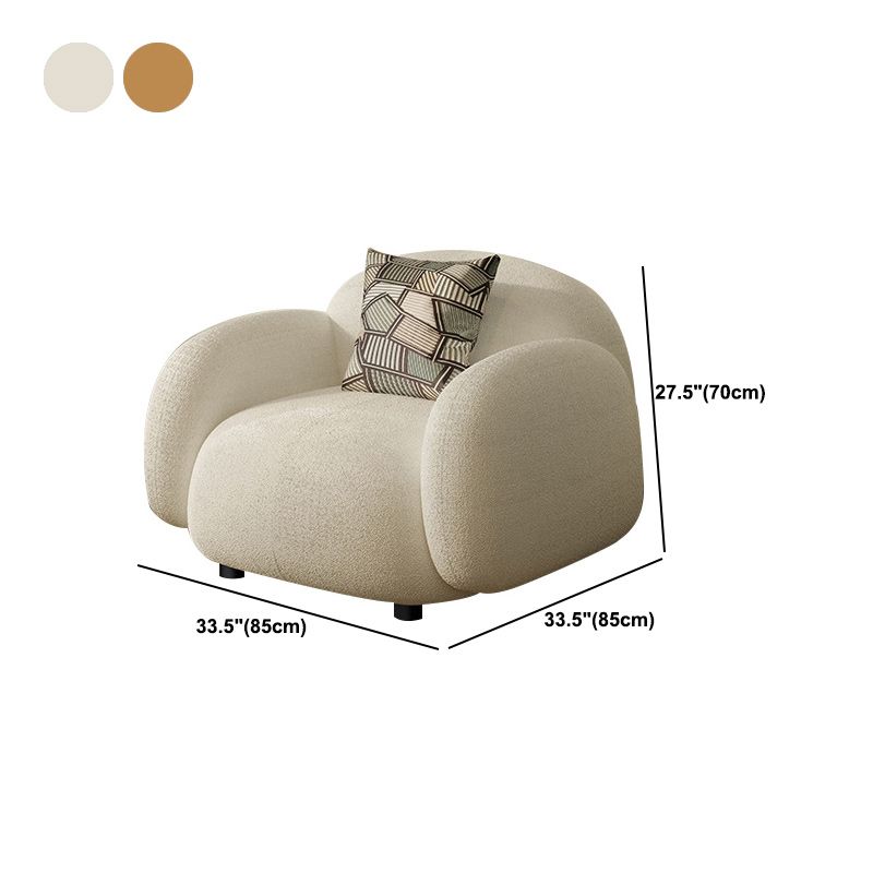 Square Arm Sofa Modern Style Faux Leather & Wool Standard Sofa