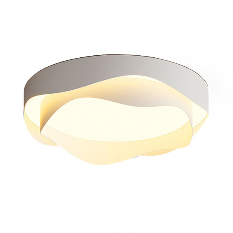 Metal Flush Mount Geometric Contemporary Flush Light in White