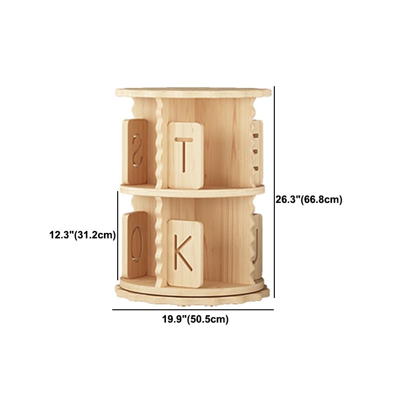 Contemporary Style Bookshelf Natural Solid Wood Bookcase for Home Office