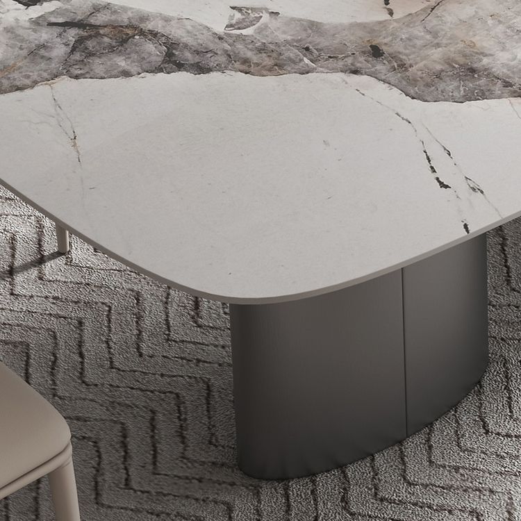 Metal Modern Rectangle Indoor Table Sintered Stone Dining Table for Kitchen and Dining Room