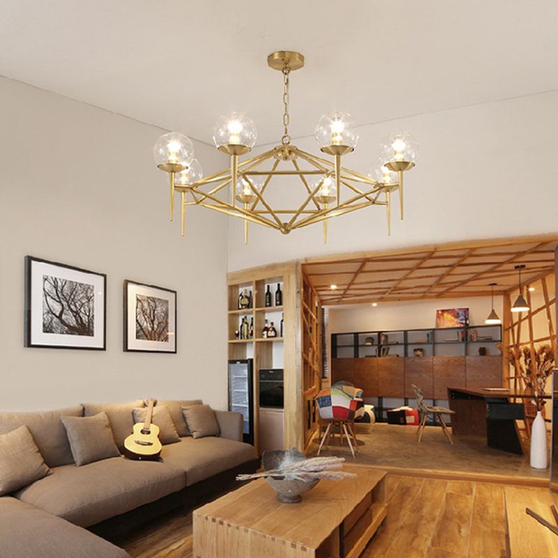 Postmodern Pyramid Suspended Lighting Fixture Metal Hanging Ceiling Fixture for Restaurant