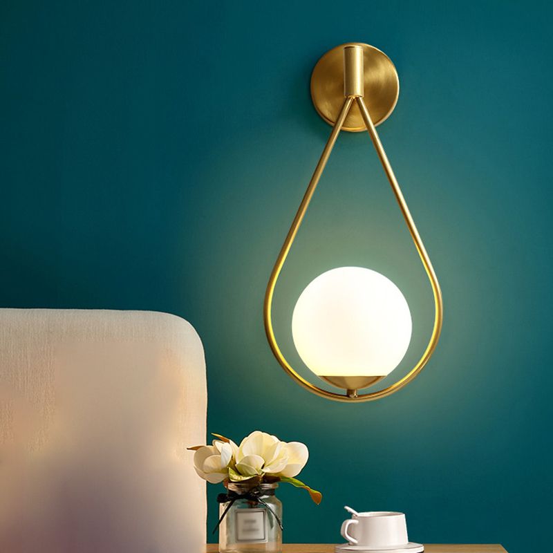 Sala de estar simple lámparas de apliques 1 iluminación de pared de vidrio de bulbo