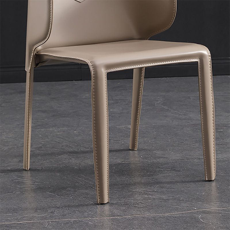 Contemporary Metal Dining Room Chairs Arm Leather Dining Chairs for Home Use