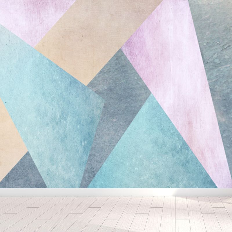 Stacked Triangle Pattern Wall Mural Contemporary Non-Woven Material Wall Covering
