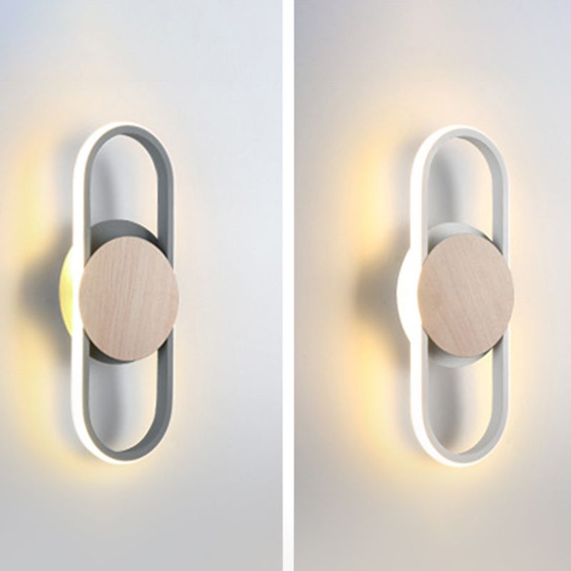 Oval Wall Light Fixtures Modern Minimalist Style Acrylic Sconces