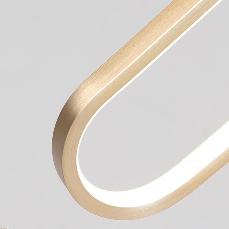 Minimalist Style LED Hanging Pendant Light Oval Pendant Light Kit with Metal Shade