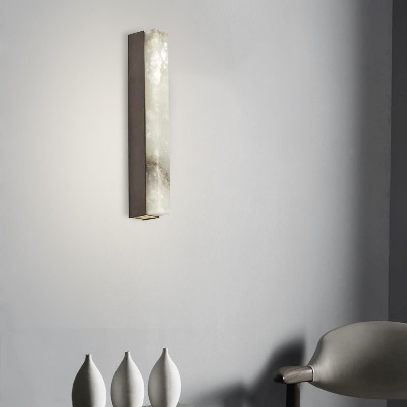 Rechthoekig gevormde LED -wandverlichting eenvoud mica woonkamer lamp met lamp