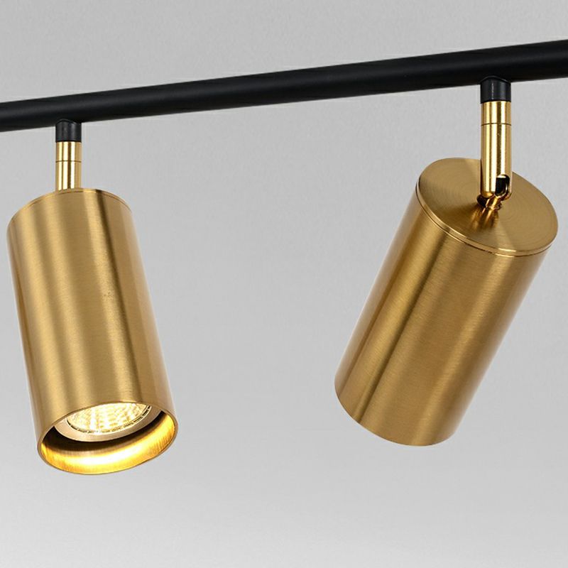 Spotlight a tubo oro elettroplato Postmodern Metal Island Affermazione per sala da pranzo