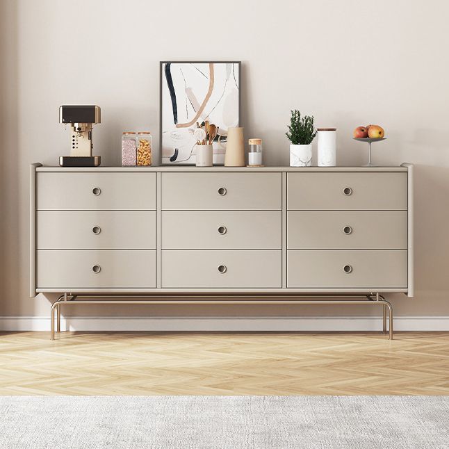 Contemporary Horizontal Double Dresser Black/Gray Dresser with Storage for Home