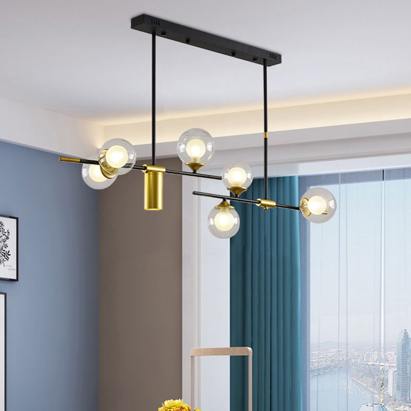 7-Light Modern Kitchen Island Lighting Metal Ceiling Light for Dining Room