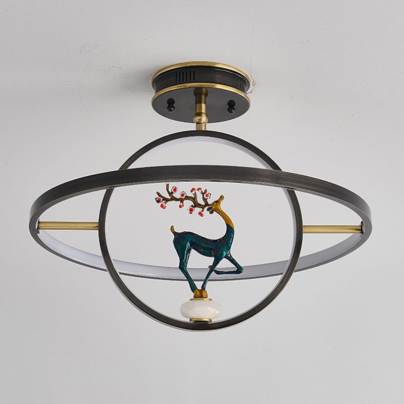 Modern Style Linear Shade Ceiling Light Metal Ceiling Light Fixture for Bedroom