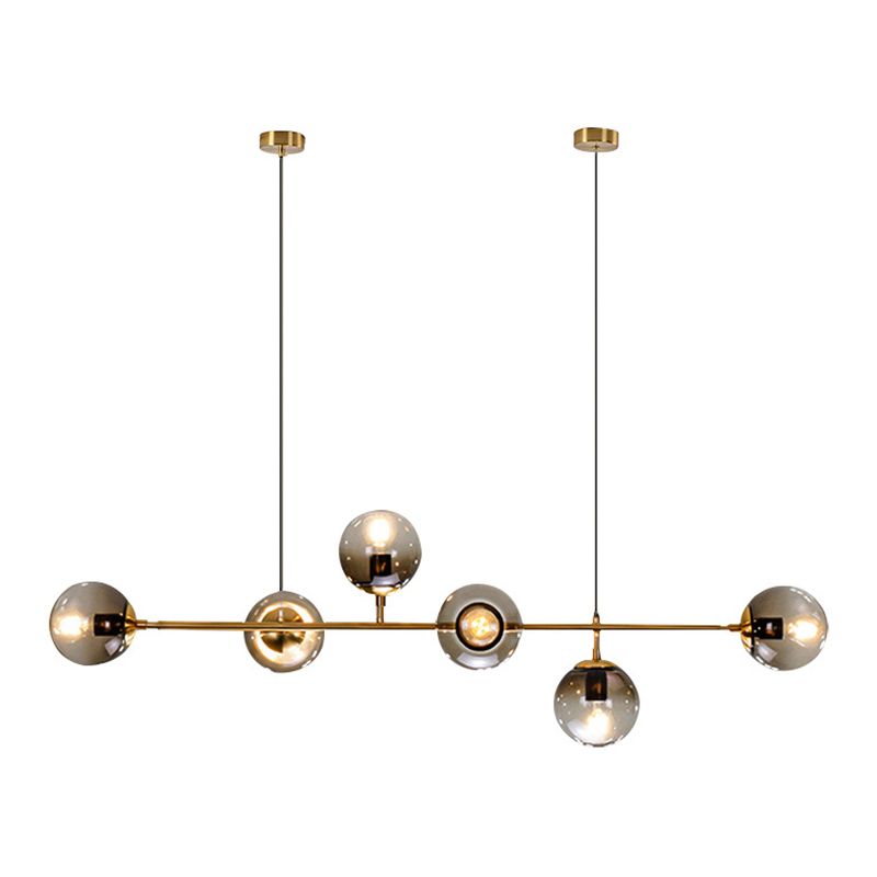 Glass Island Lighting Fixture Modern Style Hanging Lighting Fixture