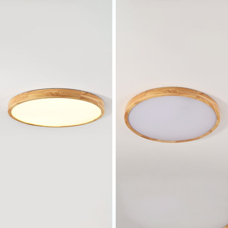 Geometrical Wooden Flush Ceiling Light Fixtures 1-Light Modern Style Flush Light Fixtures