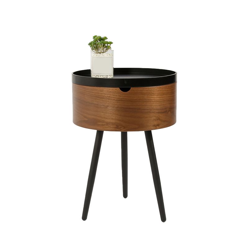 3 Legs End Table Set Contemporary Style Tray Top Side Table with Storage