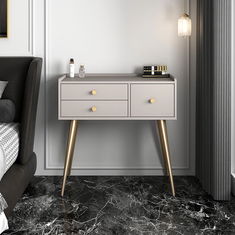 Contemporary Vanity Dressing Table 3 Drawer 30.7" Tall Makeup Vanity Desk Table