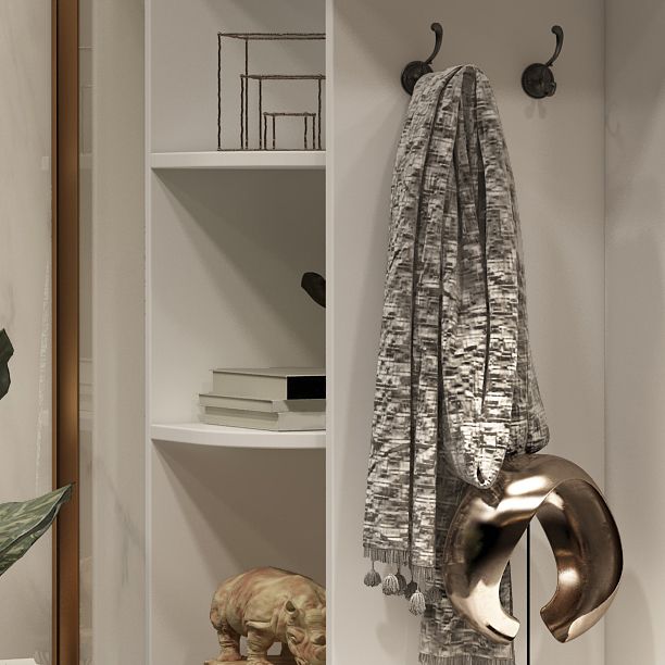 Contemporary Style Wardrobe White Colour Wooden Wardrobe Closet With Drawer