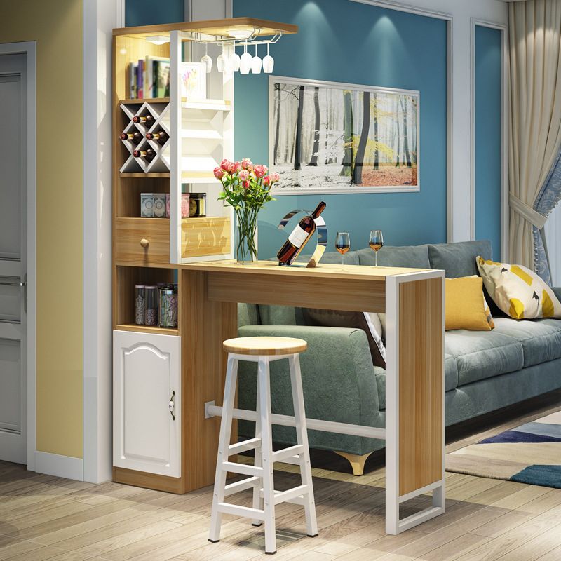 Contemporary Bar Dining Table Rectangle Bar Dining Table with Trestle Base
