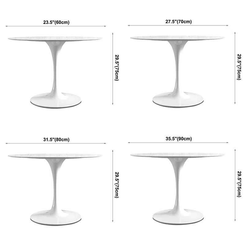 Modern Round Dining Room Table Sintered Stone Dining Table with Tulip Base